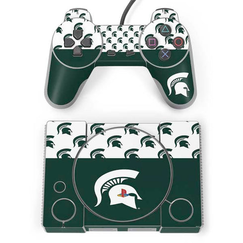 Michigan State University Spartans MSU Split PlayStation Classic Bundle Skin