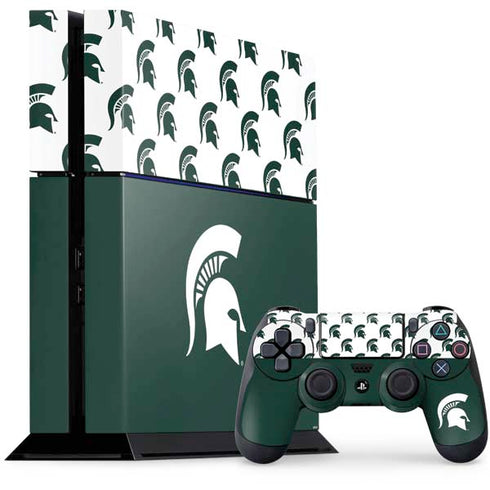Michigan State University Spartans MSU Split PS4 Console and Controller Bundle Skin
