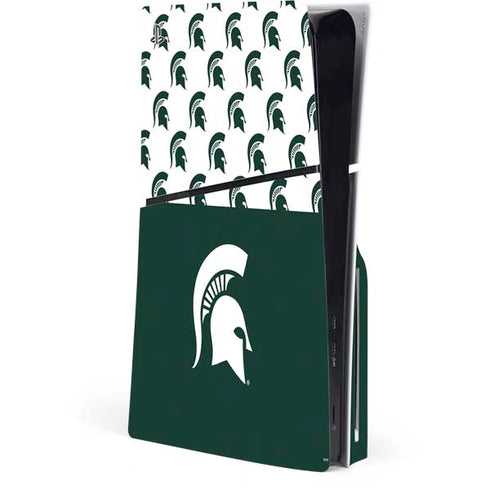 Michigan State University Spartans MSU Split PS5 Slim Disk Console Skin