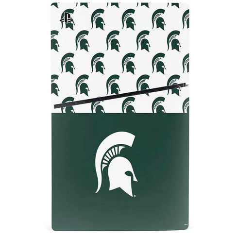 Michigan State University Spartans MSU Split PS5 Slim Digital Edition Bundle Skin