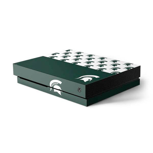 Michigan State University Spartans MSU Split Xbox One X Console Skin