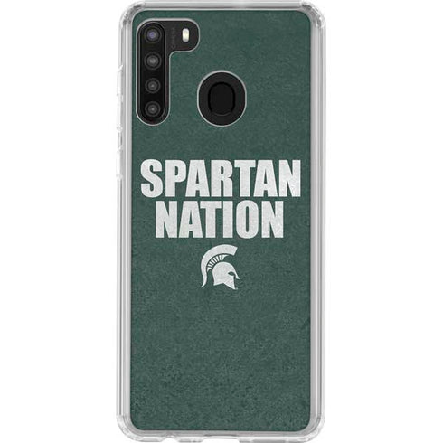 Michigan State University Spartans Nation Galaxy A21 Clear Case