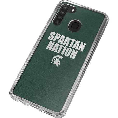 Michigan State University Spartans Nation Galaxy A21 Clear Case