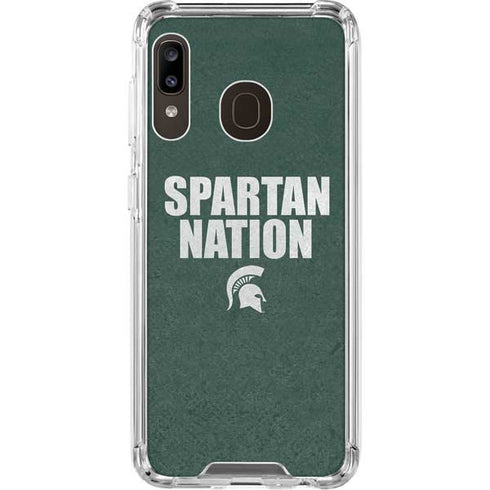 Michigan State University Spartans Nation Galaxy A30 Clear Case
