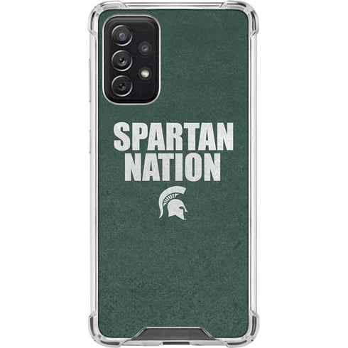 Michigan State University Spartans Nation Galaxy A72 5G Clear Case