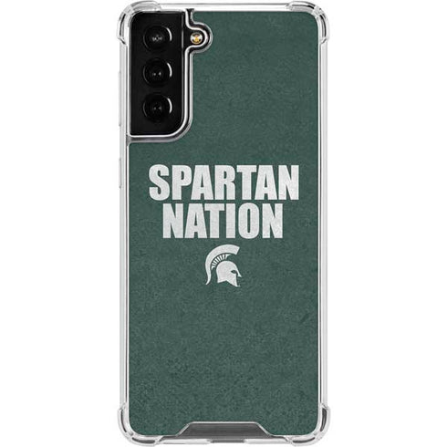 Michigan State University Spartans Nation Galaxy S21 FE Clear Case