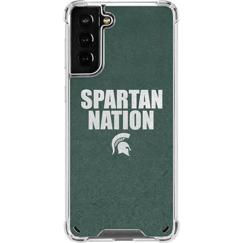 Michigan State University Spartans Nation Galaxy S21 Plus 5G Clear Case