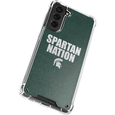 Michigan State University Spartans Nation Galaxy S21 Plus 5G Clear Case