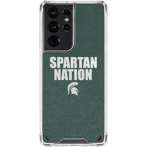 Michigan State University Spartans Nation Galaxy S21 Ultra 5G Clear Case