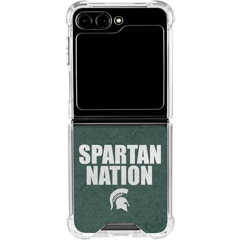 Michigan State University Spartans Nation Galaxy Z Flip5 5G Clear Case