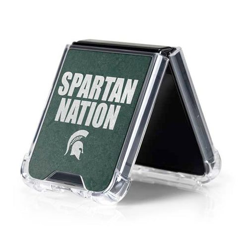 Michigan State University Spartans Nation Galaxy Z Flip5 5G Clear Case