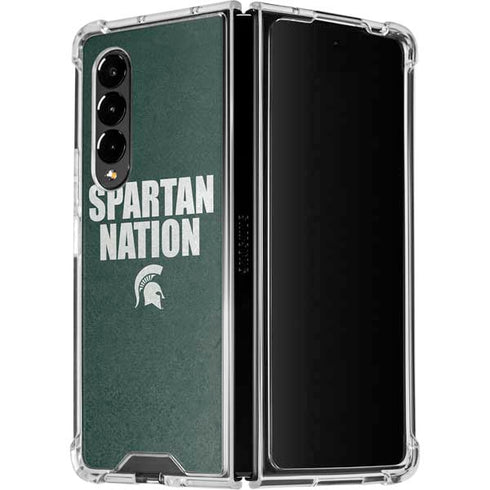 Michigan State University Spartans Nation Galaxy Z Fold4 5G Clear Case