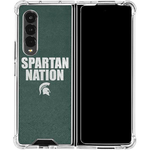 Michigan State University Spartans Nation Galaxy Z Fold4 5G Clear Case