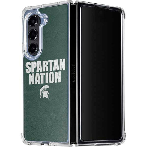 Michigan State University Spartans Nation Galaxy Z Fold5 5G Clear Case