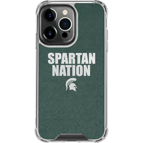 Michigan State University Spartans Nation iPhone 14 Pro Clear Case