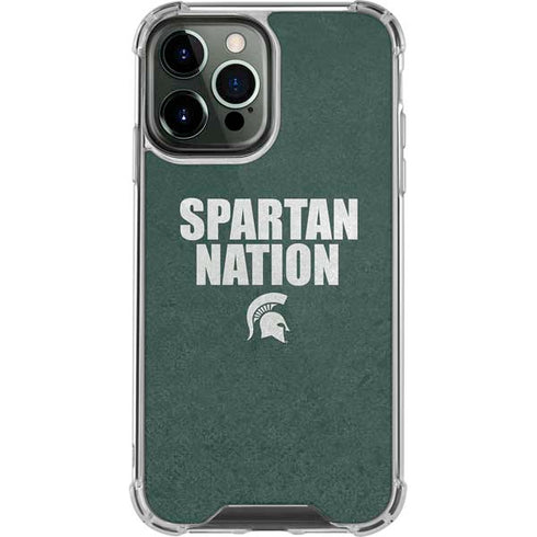 Michigan State University Spartans Nation iPhone 14 Pro Max Clear Case