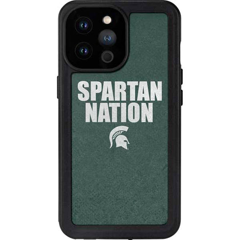 Michigan State University Spartans Nation iPhone 14 Pro Max Waterproof Case