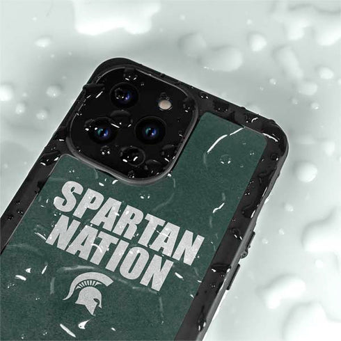 Michigan State University Spartans Nation iPhone 14 Pro Max Waterproof Case
