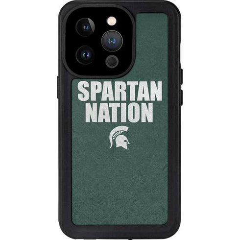 Michigan State University Spartans Nation iPhone 15 Pro Waterproof Case