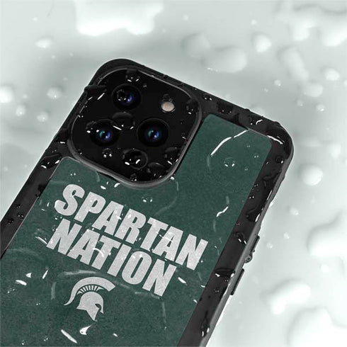 Michigan State University Spartans Nation iPhone 15 Pro Waterproof Case