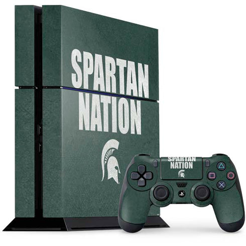 Michigan State University Spartans Nation PS4 Console and Controller Bundle Skin
