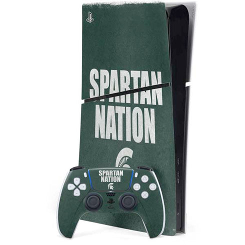 Michigan State University Spartans Nation PS5 Slim Digital Edition Console Skin
