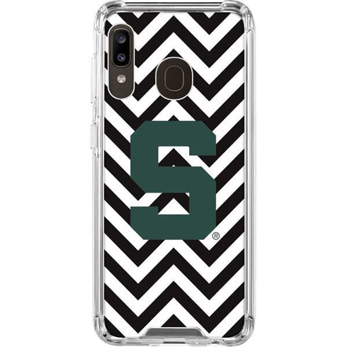 Michigan State University Spartans S Chevron Galaxy A30 Clear Case