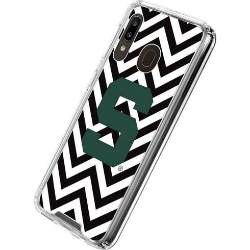 Michigan State University Spartans S Chevron Galaxy A30 Clear Case