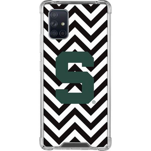 Michigan State University Spartans S Chevron Galaxy A71 5G Clear Case