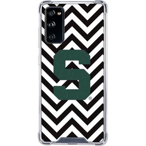 Michigan State University Spartans S Chevron Galaxy S20 FE Clear Case