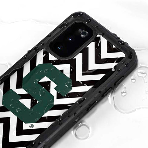 Michigan State University Spartans S Chevron Galaxy S20 Waterproof Case