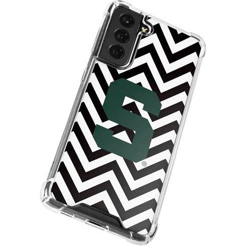 Michigan State University Spartans S Chevron Galaxy S21 FE Clear Case