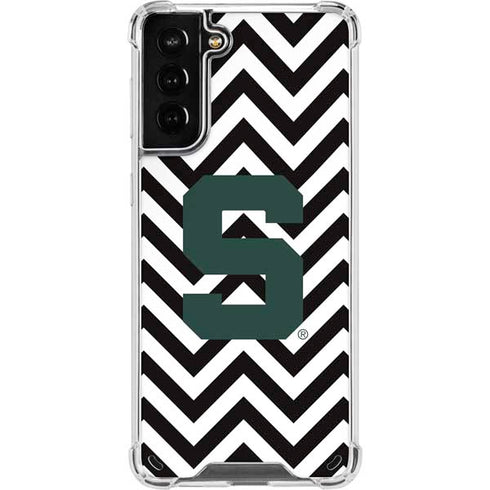 Michigan State University Spartans S Chevron Galaxy S21 Plus 5G Clear Case