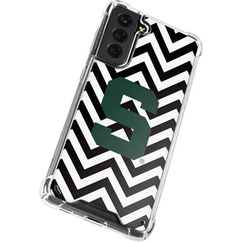 Michigan State University Spartans S Chevron Galaxy S21 Plus 5G Clear Case