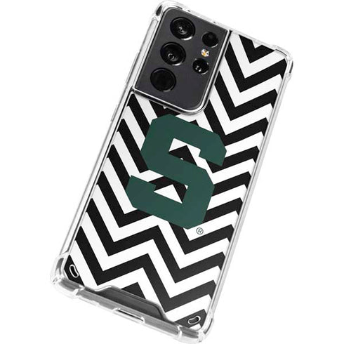 Michigan State University Spartans S Chevron Galaxy S21 Ultra 5G Clear Case