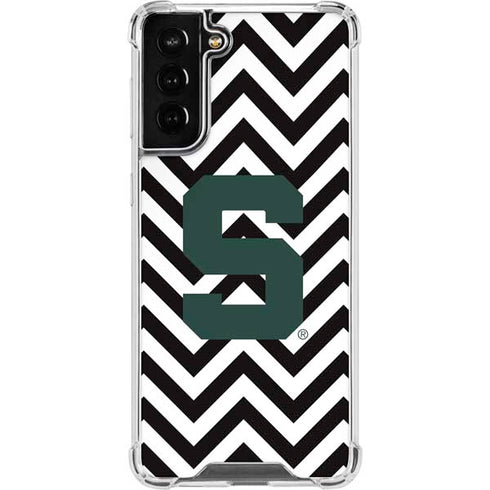 Michigan State University Spartans S Chevron Galaxy S22 Plus Clear Case