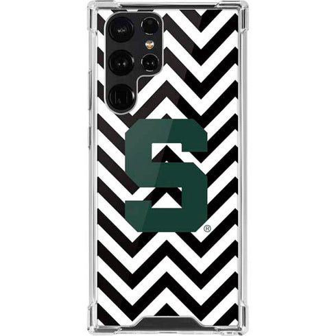 Michigan State University Spartans S Chevron Galaxy S22 Ultra Clear Case