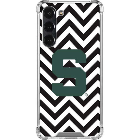 Michigan State University Spartans S Chevron Galaxy S23 Plus Clear Case
