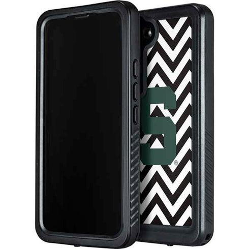 Michigan State University Spartans S Chevron Galaxy S23 Plus Waterproof Case