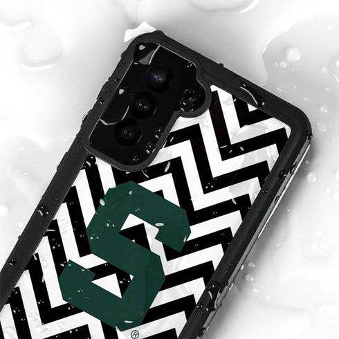 Michigan State University Spartans S Chevron Galaxy S23 Plus Waterproof Case