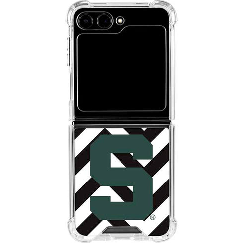 Michigan State University Spartans S Chevron Galaxy Z Flip5 5G Clear Case