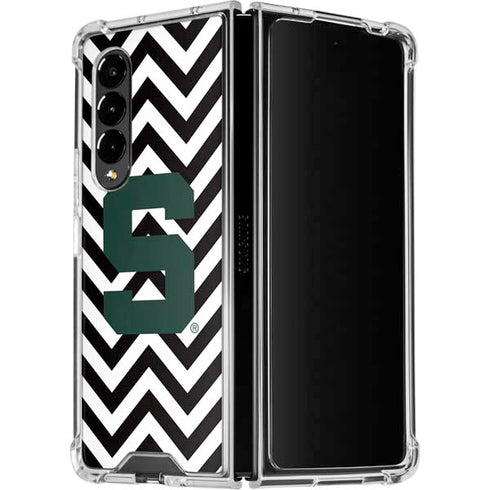 Michigan State University Spartans S Chevron Galaxy Z Fold4 5G Clear Case
