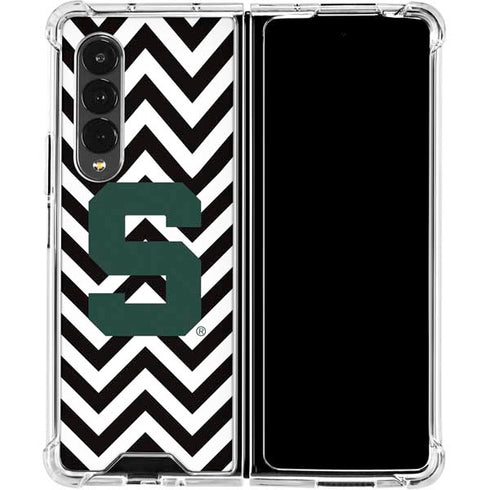 Michigan State University Spartans S Chevron Galaxy Z Fold4 5G Clear Case