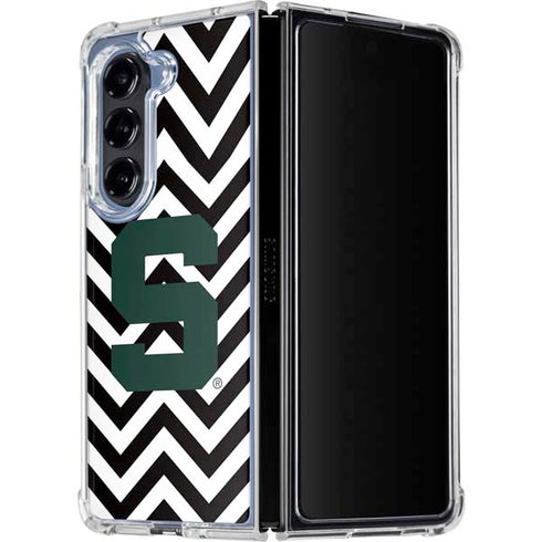 Michigan State University Spartans S Chevron Galaxy Z Fold5 5G Clear Case