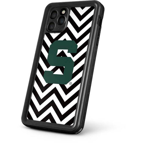 Michigan State University Spartans S Chevron iPhone 11 Pro Max Waterproof Case