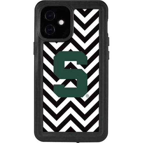 Michigan State University Spartans S Chevron iPhone 12 Mini Waterproof Case