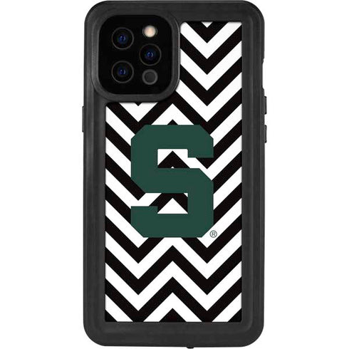 Michigan State University Spartans S Chevron iPhone 12 Pro Max Waterproof Case