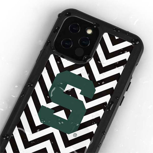 Michigan State University Spartans S Chevron iPhone 12 Pro Max Waterproof Case