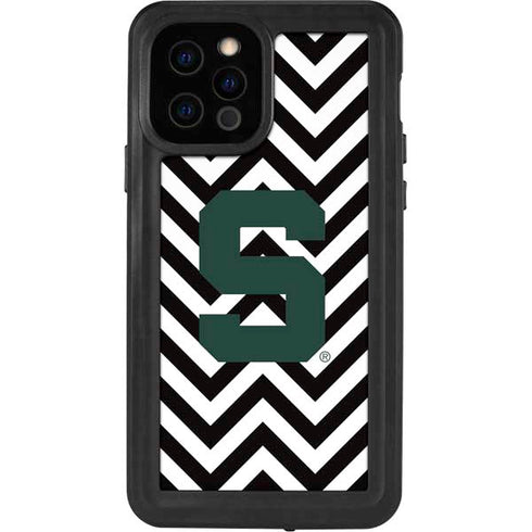 Michigan State University Spartans S Chevron iPhone 12 Pro Waterproof Case