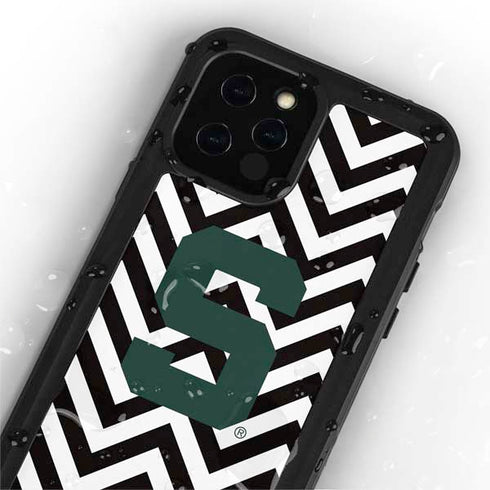 Michigan State University Spartans S Chevron iPhone 12 Pro Waterproof Case